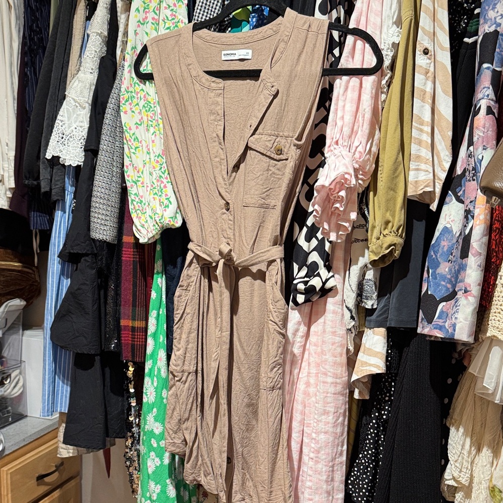 Linen button dress